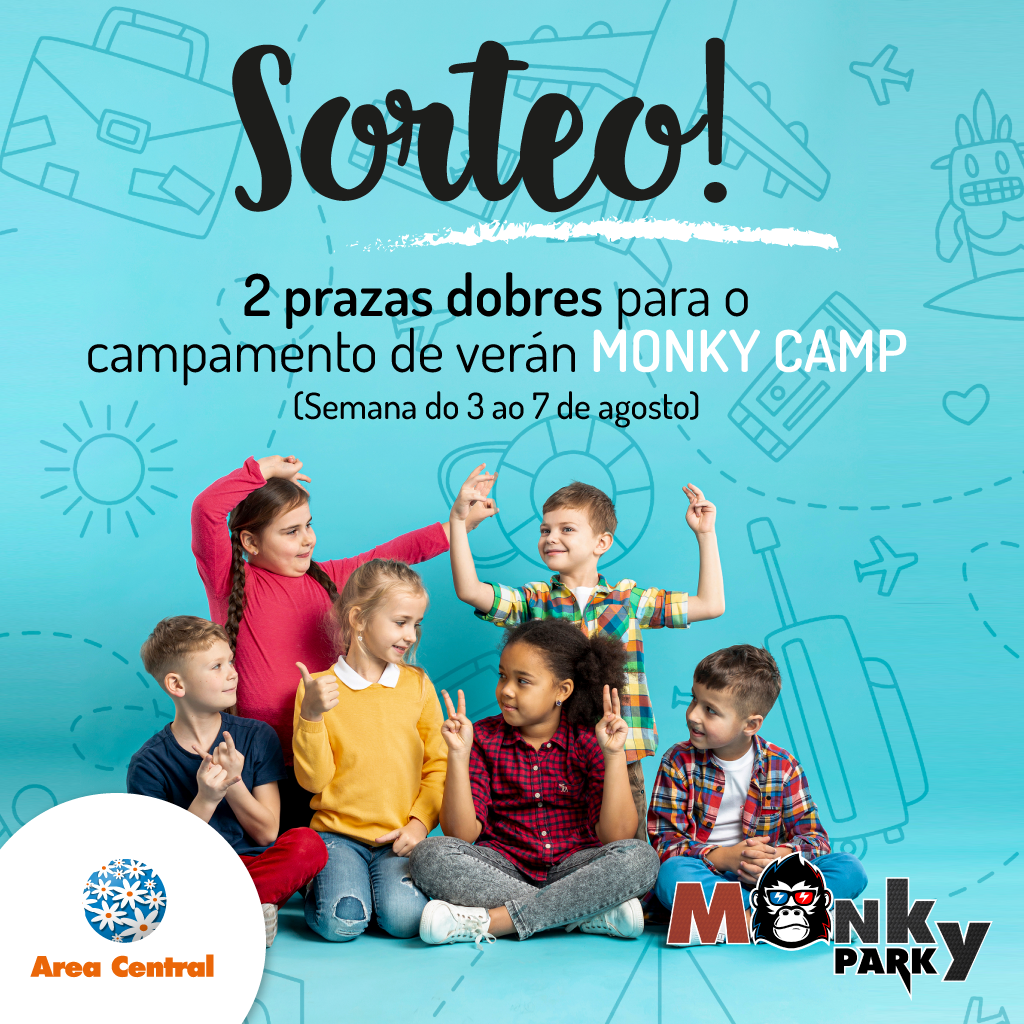 Concurso para gañar dúas prazas dobres para o campamento monky camp para a semana do 3 ao 7 de agosto